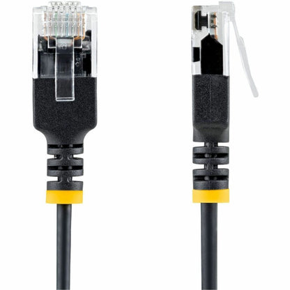 Alternate-Image1 Image for StarTech 1ft Black Ultra Slim CAT6a Ethernet Cable, Snagless, UTP, Bare Copper Wire, 34AWG Slim RJ45 Patch Cord