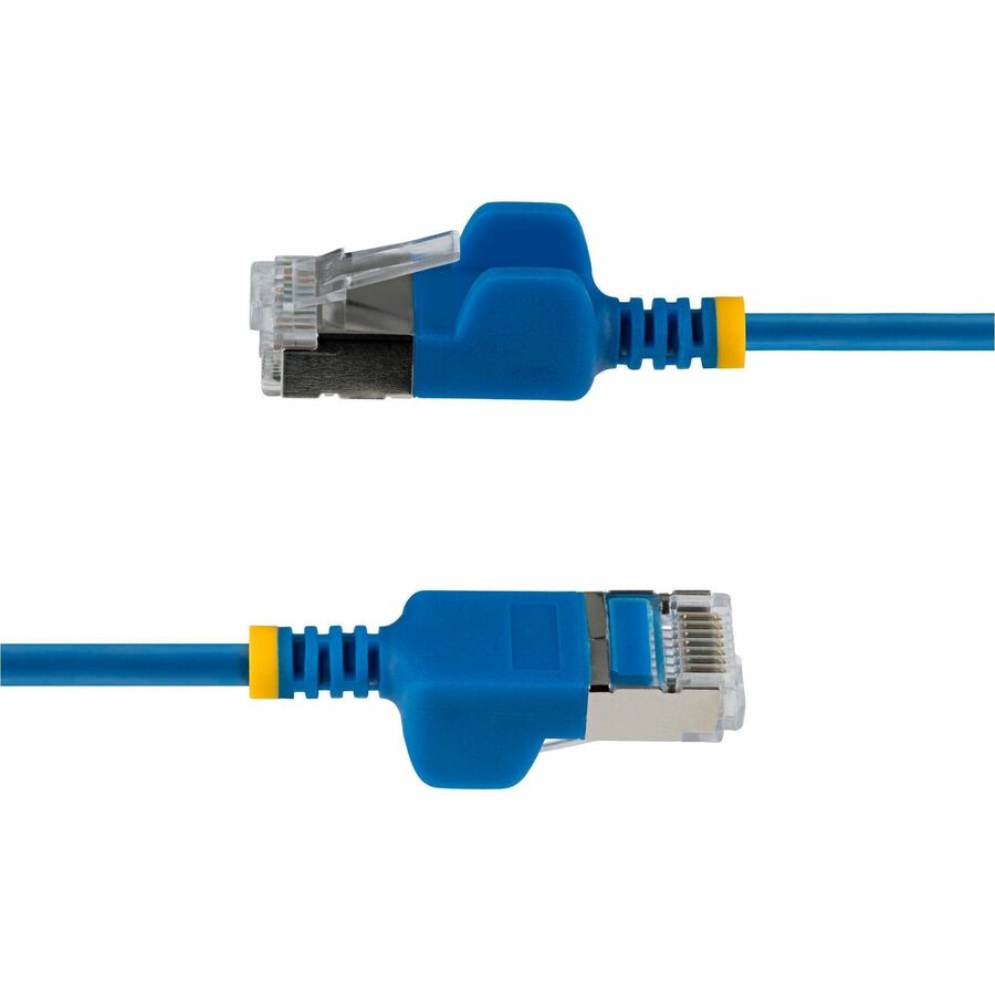 Alternate-Image2 Image for StarTech 2ft Blue Ultra Slim Cat6A Ethernet Cable, Snagless, FTP, Bare Copper Wire, 34AWG Slim RJ45 Patch Cord