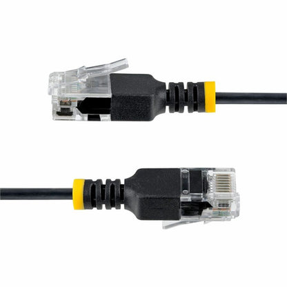 Alternate-Image2 Image for StarTech 6in Black Ultra Slim CAT6a Ethernet Cable, Snagless, UTP, Bare Copper Wire, 34AWG Slim RJ45 Patch Cord