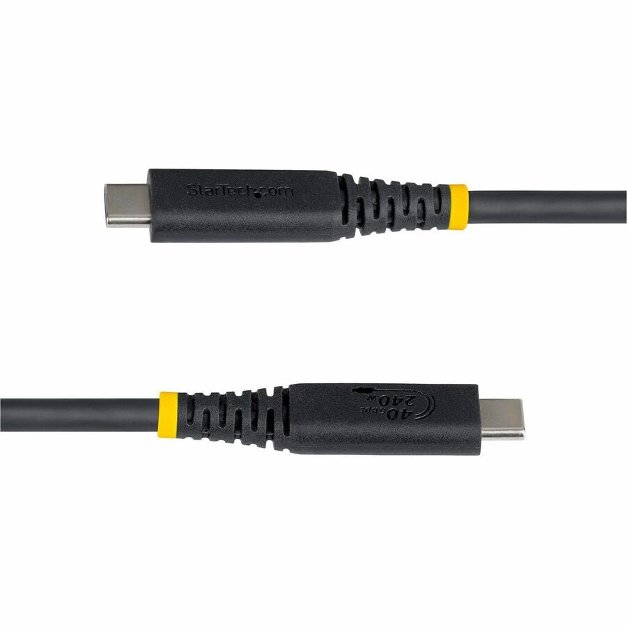 Alternate-Image2 Image for StarTech 3ft (91cm) USB4 Cable, 40Gbps, USB-IF Certified USB-C Cable, 240W, 8K 60Hz/4K 240Hz DP2.1, Thunderbolt 4 Compatible, Black