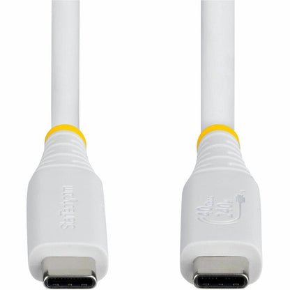 Alternate-Image3 Image for StarTech 3ft (91cm) USB4 Cable, 40Gbps, USB-IF Certified USB-C Cable, 240W, 8K 60Hz/4K 240Hz DP2.1, Thunderbolt 4 Compatible, White