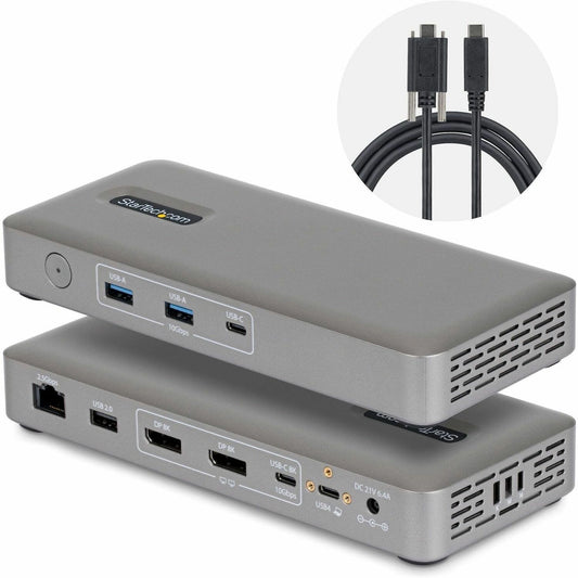 Main Image for StarTech USB4 Docking Station, Driverless Dual 4K for macOS and Windows, Universal USB-C Dock with 100W Laptop Charging and 2.5GbE