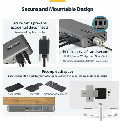 Alternate-Image6 Image for StarTech USB4 Docking Station, Driverless Dual 4K for macOS and Windows, Universal USB-C Dock with 100W Laptop Charging and 2.5GbE