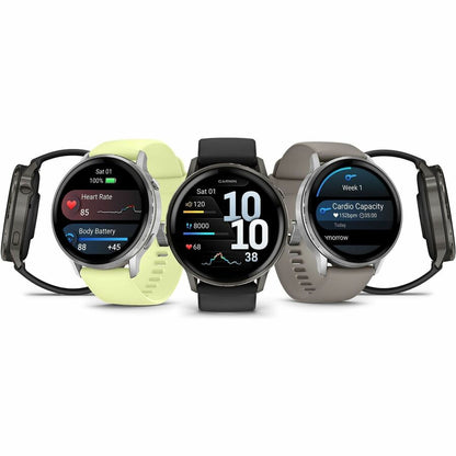 Alternate-Image4 Image for Garmin Venu 4 - 45 mm Silver with Citron Silicone band