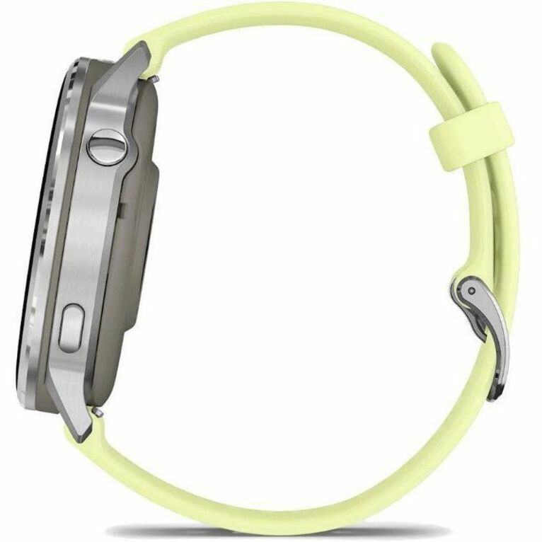 Left Image for Garmin Venu 4 - 45 mm Silver with Citron Silicone band