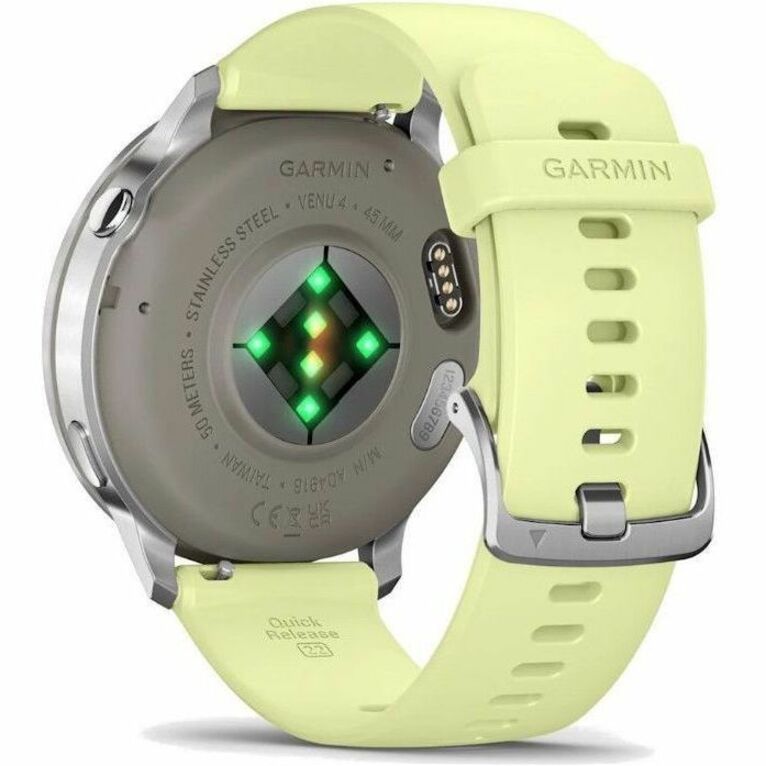 Rear Image for Garmin Venu 4 - 45 mm Silver with Citron Silicone band