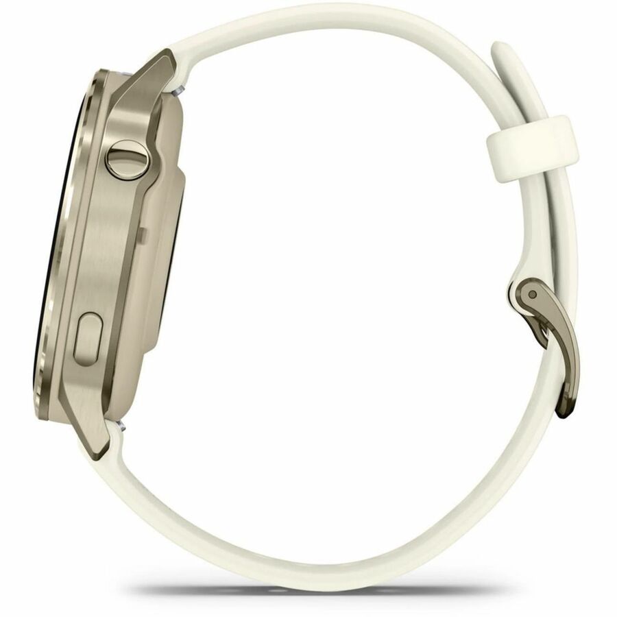 Left Image for Garmin Venu 4 - 41 mm Lunar Gold with Bone Silicone Band