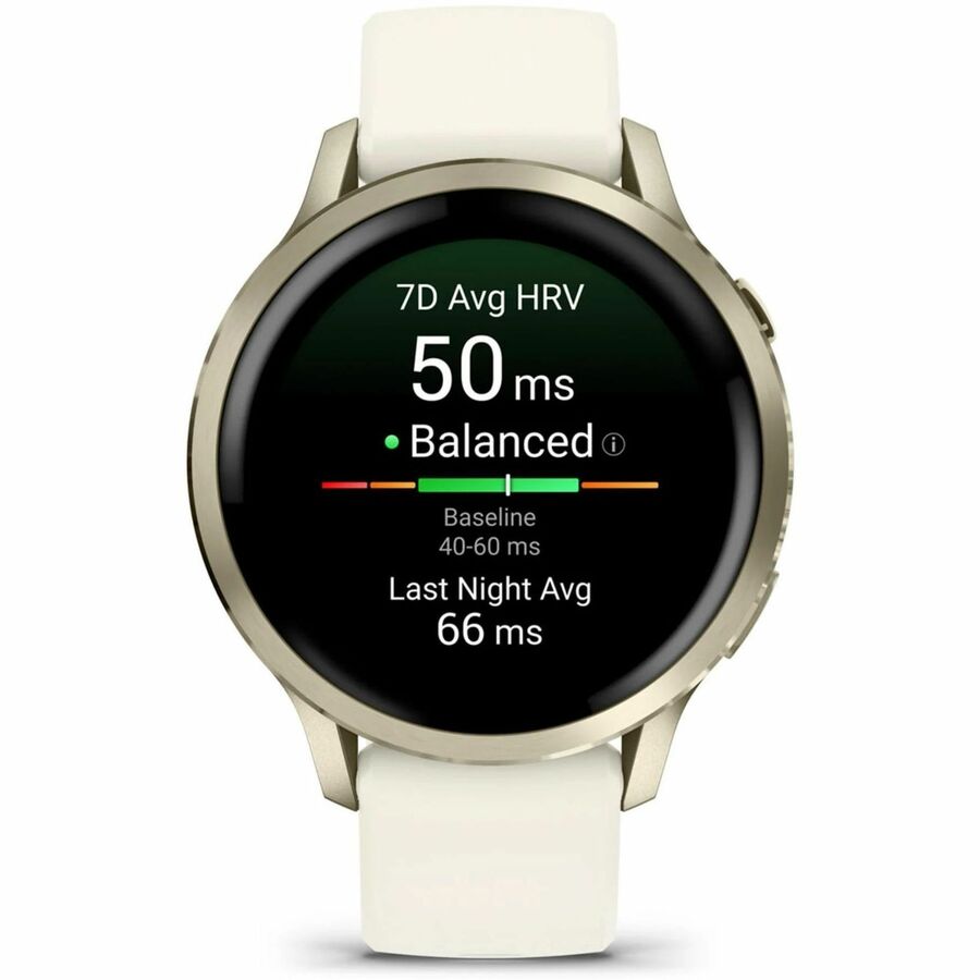 Alternate-Image1 Image for Garmin Venu 4 - 41 mm Lunar Gold with Bone Silicone Band