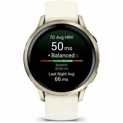 Alternate-Image1 Image for Garmin Venu 4 - 41 mm Lunar Gold with Bone Silicone Band
