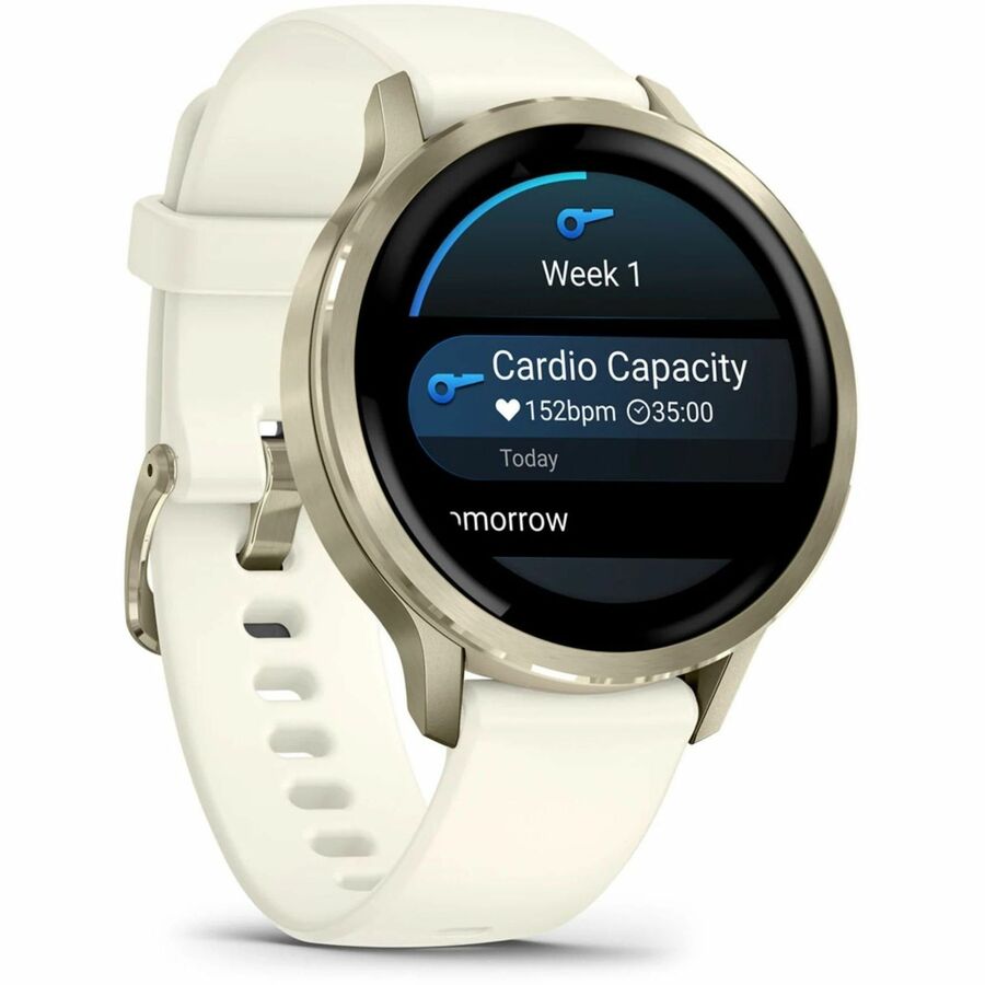 Alternate-Image2 Image for Garmin Venu 4 - 41 mm Lunar Gold with Bone Silicone Band