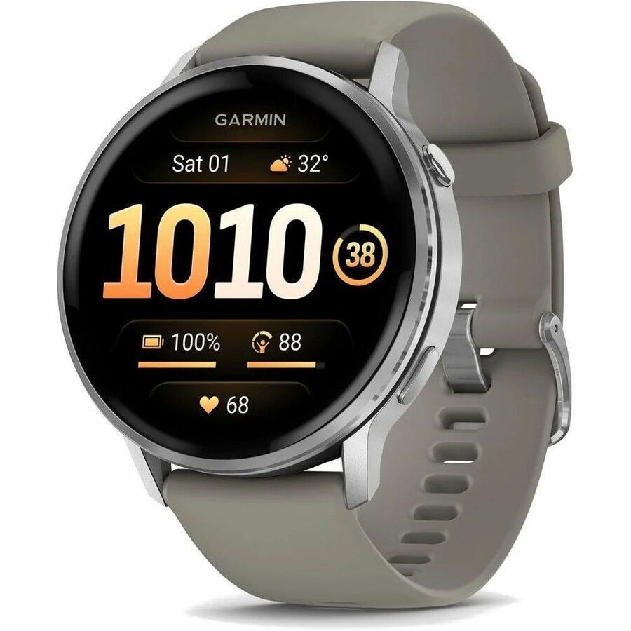 Main Image for Garmin Venu 4 - 45 mm Silver with Silver Gray Silicone Band