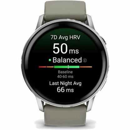 Front Image for Garmin Venu 4 - 45 mm Silver with Silver Gray Silicone Band