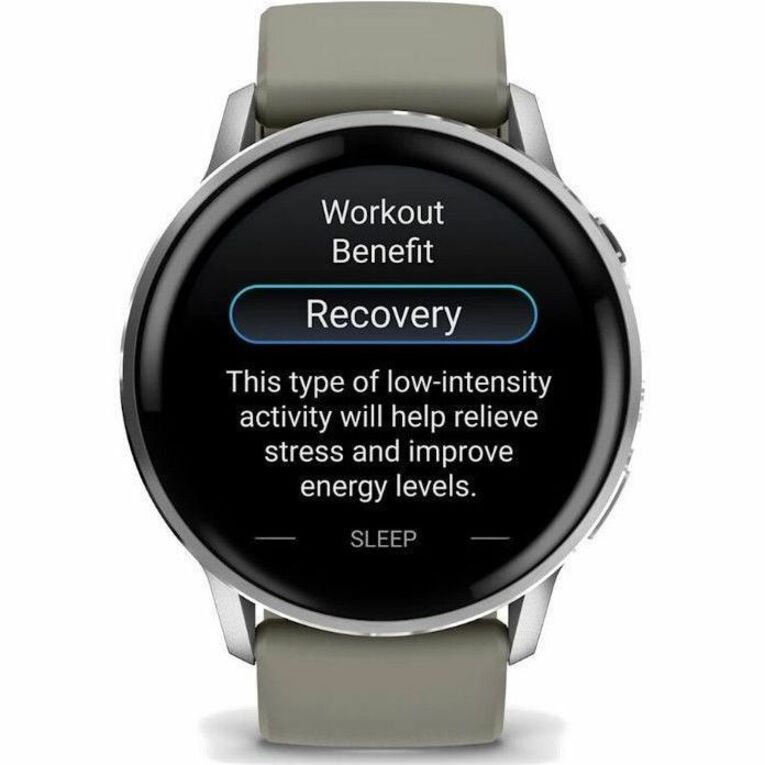 Alternate-Image3 Image for Garmin Venu 4 - 45 mm Silver with Silver Gray Silicone Band
