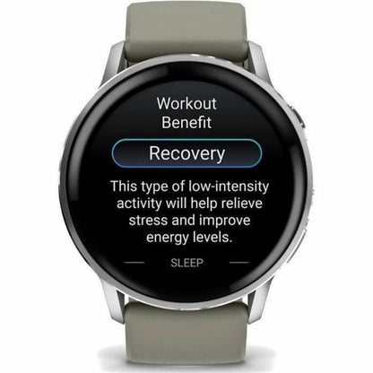 Alternate-Image3 Image for Garmin Venu 4 - 45 mm Silver with Silver Gray Silicone Band
