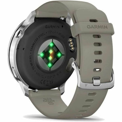Rear Image for Garmin Venu 4 - 45 mm Silver with Silver Gray Silicone Band