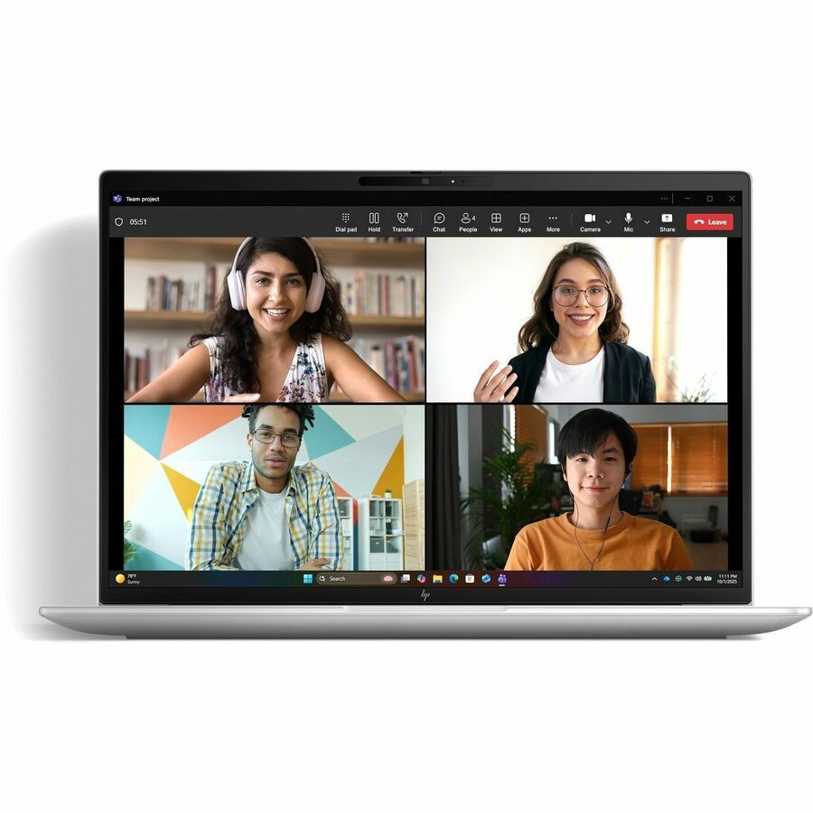 Front Image for HP EliteBook 6 G2a 16" Copilot+ PC Notebook - WUXGA - AMD Ryzen AI 5 PRO Ryzen AI PRO 400 435 - 16 GB - 256 GB SSD - English Keyboard - Pike Silver Aluminum