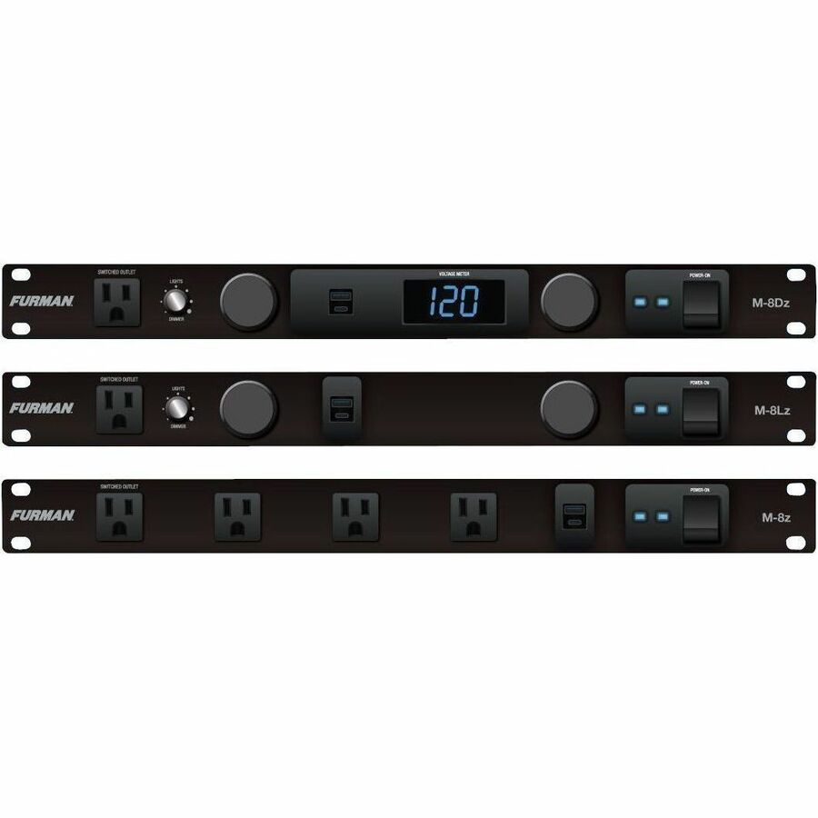 Alternate-Image1 Image for Furman Merit Z Series M-8z 15A Power Conditioner with EVS Surge Protection and USB Charging