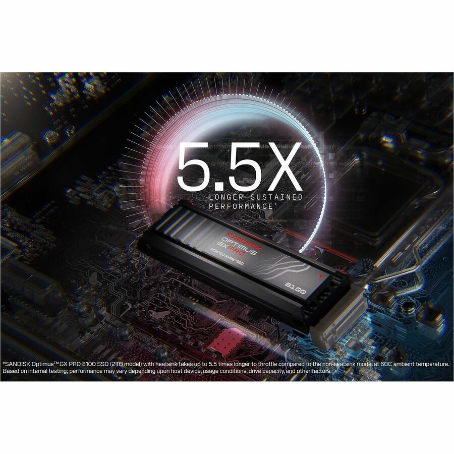 Alternate-Image6 Image for SanDisk Optimus GX PRO 8100 SDSP82800TAN-000E0 8 TB Solid State Drive - M.2 2280 Internal - PCI Express NVMe (PCI Express NVMe 5.0 x4) - Write Intensive