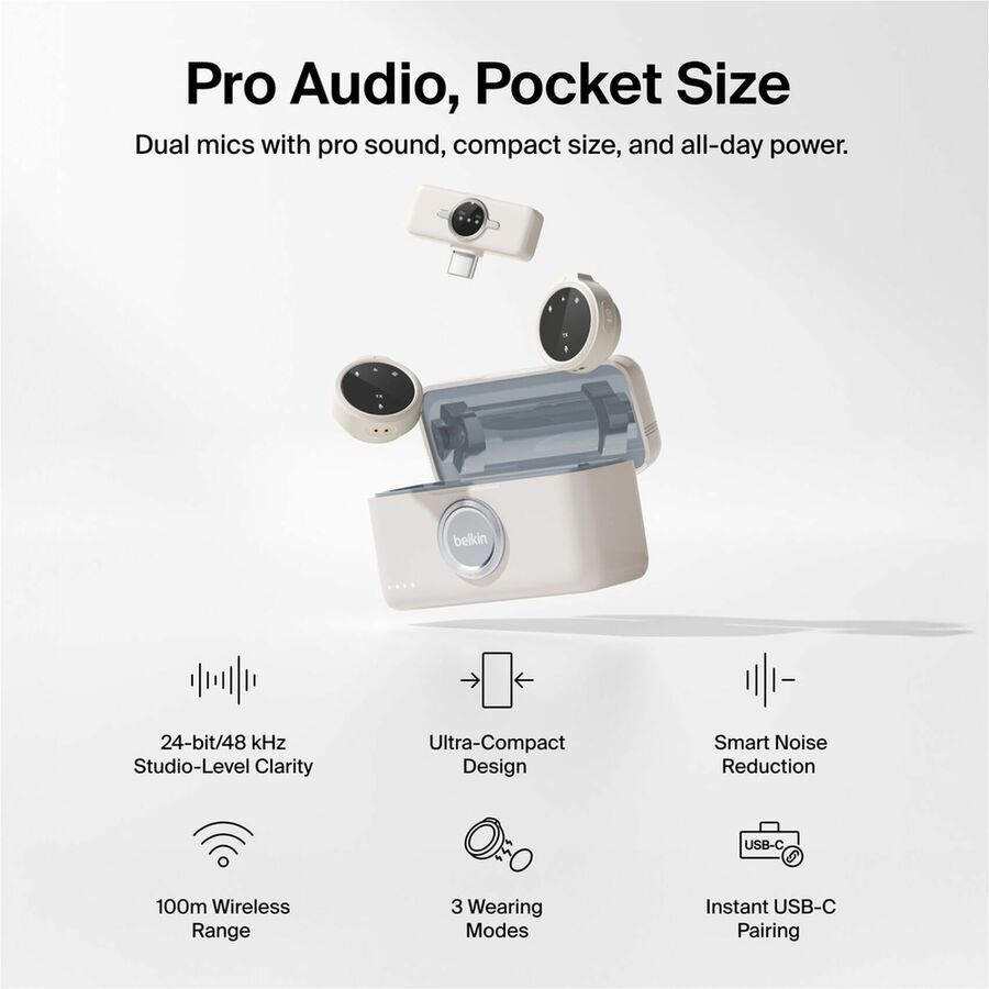 Alternate-Image2 Image for Belkin Creator Kit: Tripod, Magnetic Phone Mount & Wireless Mics