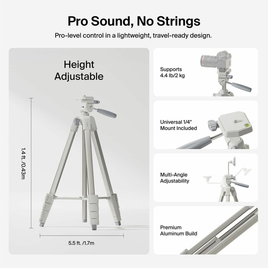 Alternate-Image1 Image for Belkin Creator Kit: Tripod, Magnetic Phone Mount & Wireless Mics