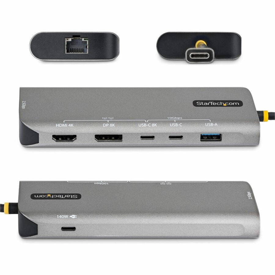 Alternate-Image1 Image for StarTech USB4 Multiport Adapter, Driverless Dual-4K for macOS and Windows, 140W Power Delivery Charging, 10Gbps Hub, 2.5GbE