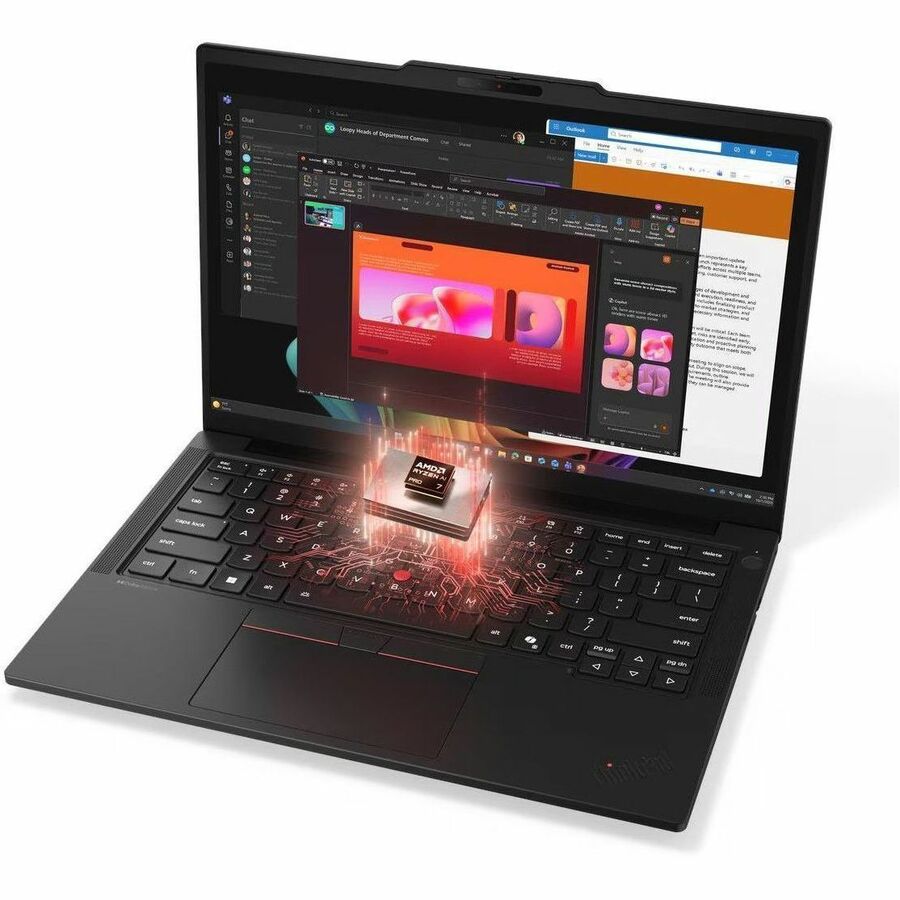 Alternate-Image2 Image for Lenovo ThinkPad T14 Gen 7 21WV003GUS 14" Copilot+ PC Notebook - WUXGA - 60 Hz - AMD Ryzen AI 5 PRO Ryzen AI PRO 400 Series 440 - 16 GB - 256 GB SSD - English Keyboard - Black