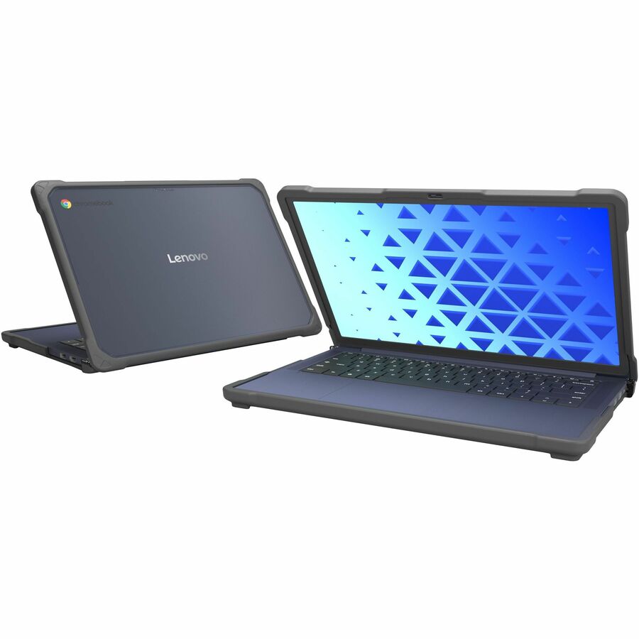 Alternate-Image3 Image for MAXCases Extreme Shell-F4 Slide Chromebook Case for Lenovo 14M Chromebook 14" (Part# 14M8911) (Gray/Clear)