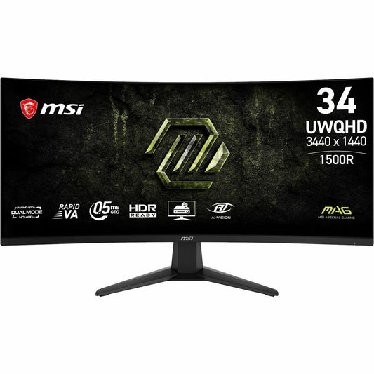 Main Image for MSI MAG 346CQDF E20 34" Class UW-QHD Curved Screen Gaming LCD Monitor - 21:9 - Metallic Black