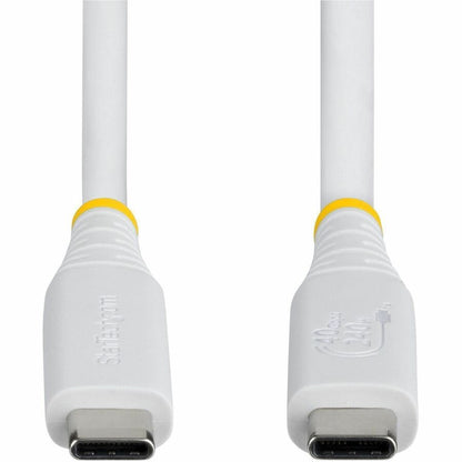 Alternate-Image3 Image for StarTech 1.5ft (45cm) USB4 Cable, 40Gbps, USB-IF Certified USB-C Cable, 240W, 8K 60Hz/4K 240Hz DP2.1, Thunderbolt 4 Compatible, White