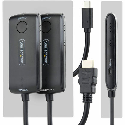 Alternate-Image1 Image for StarTech Wireless USB-C to HDMI Extender for Meeting Rooms, 4K 60Hz, 65ft Range, USB Powered, Plug-and-Play Tx and Rx Kit
