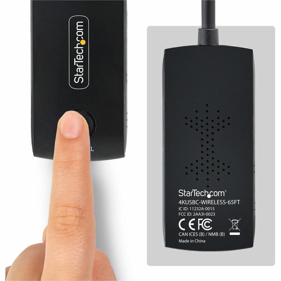 Alternate-Image2 Image for StarTech Wireless USB-C to HDMI Extender for Meeting Rooms, 4K 60Hz, 65ft Range, USB Powered, Plug-and-Play Tx and Rx Kit