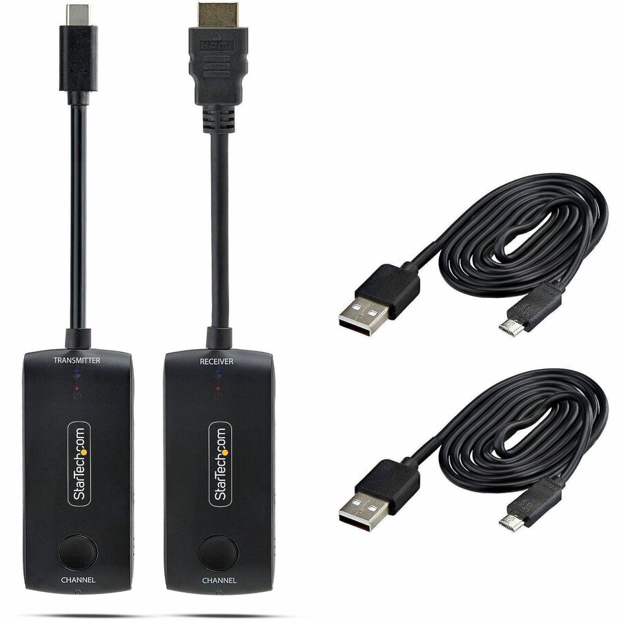 Alternate-Image5 Image for StarTech Wireless USB-C to HDMI Extender for Meeting Rooms, 4K 60Hz, 65ft Range, USB Powered, Plug-and-Play Tx and Rx Kit