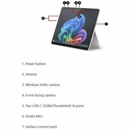 Alternate-Image7 Image for Microsoft Surface Pro (12th Edition) Copilot+ PC Tablet - 13" - vPro Technology - 16 GB - 512 GB SSD - Windows 11 Pro - Platinum - 1 - TAA Compliant