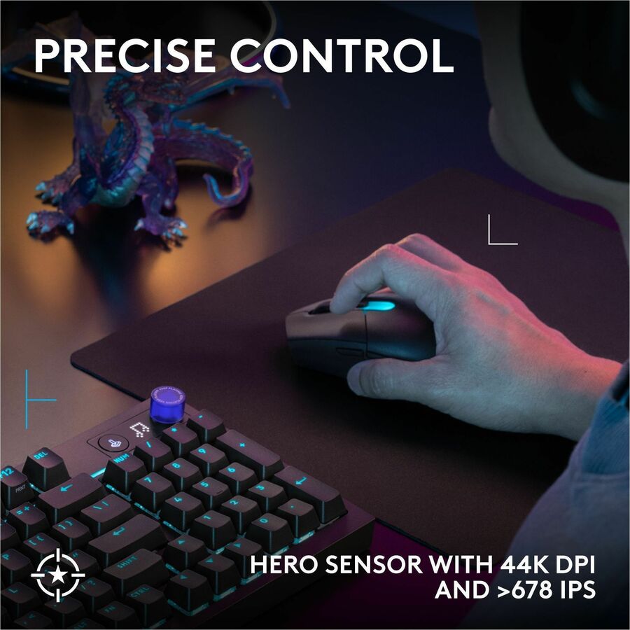 Alternate-Image3 Image for Logitech G305 X SUPERLIGHT Wireless Gaming Mouse, Lightweight 59 g Rechargeable PC Gaming Mouse, HERO 44K Sensor, Bluetooth, Black