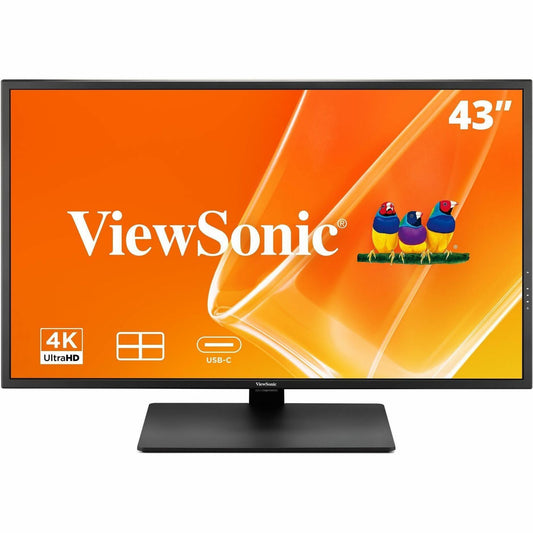 Main Image for ViewSonic VX4381U-4K 43 Inch 4K Monitor, with HDR10 for Seamless Home and Office Entertainment, Multi-Picture Support for 4 Simultaneous Inputs, 65W USB-C, HDMI, and DisplayPort Inputs
