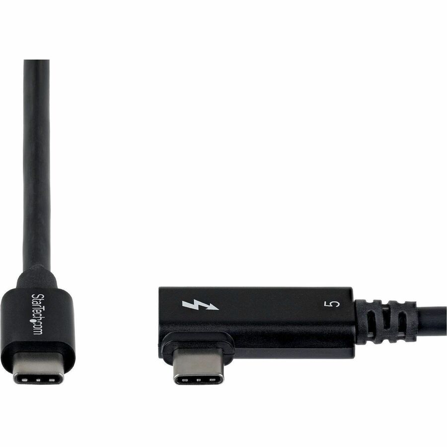 Alternate-Image4 Image for StarTech 2.6ft (80cm) Right Angle Thunderbolt 5 Cable, 80Gbps/120Gbps, 240W PD, 8K 60Hz, Certified Thunderbolt Cable
