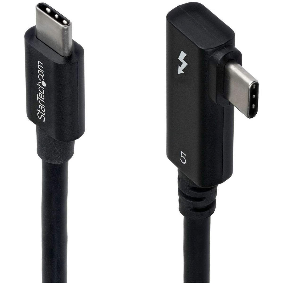 Main Image for StarTech 2.6ft (80cm) Right Angle Thunderbolt 5 Cable, 80Gbps/120Gbps, 240W PD, 8K 60Hz, Certified Thunderbolt Cable