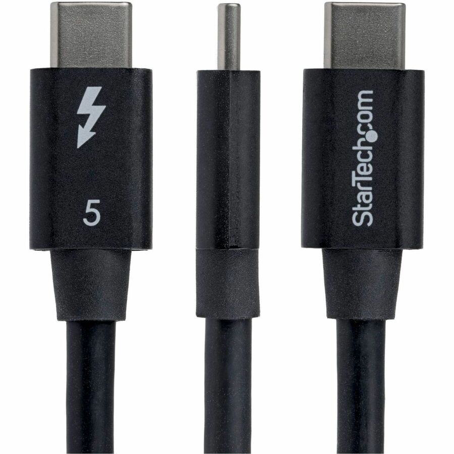 Alternate-Image1 Image for StarTech 2.6ft (80cm) Right Angle Thunderbolt 5 Cable, 80Gbps/120Gbps, 240W PD, 8K 60Hz, Certified Thunderbolt Cable