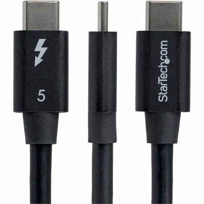 Alternate-Image1 Image for StarTech 2.6ft (80cm) Right Angle Thunderbolt 5 Cable, 80Gbps/120Gbps, 240W PD, 8K 60Hz, Certified Thunderbolt Cable