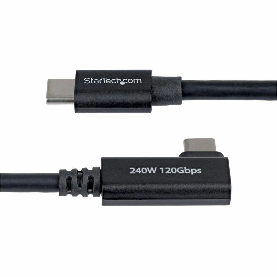 Alternate-Image3 Image for StarTech 2.6ft (80cm) Right Angle Thunderbolt 5 Cable, 80Gbps/120Gbps, 240W PD, 8K 60Hz, Certified Thunderbolt Cable