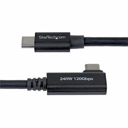 Alternate-Image3 Image for StarTech 2.6ft (80cm) Right Angle Thunderbolt 5 Cable, 80Gbps/120Gbps, 240W PD, 8K 60Hz, Certified Thunderbolt Cable