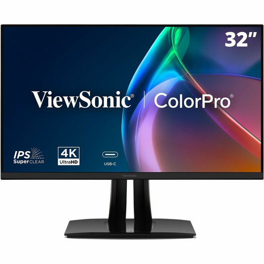Main Image for ViewSonic VP3256A-4K 32 Inch 4K ColorPro Monitor, IPS Panel with 100% sRGB and Pantone Validated for Professional Content Creation, Advanced Ergonomics, 100W USB-C, HDMI, and DisplayPort Inputs