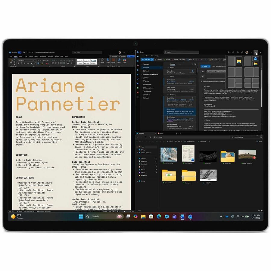 Alternate-Image10 Image for Microsoft Surface Pro (12th Edition) Copilot+ PC Tablet - 13" - Qualcomm Snapdragon - 32 GB - 1 TB SSD - Platinum