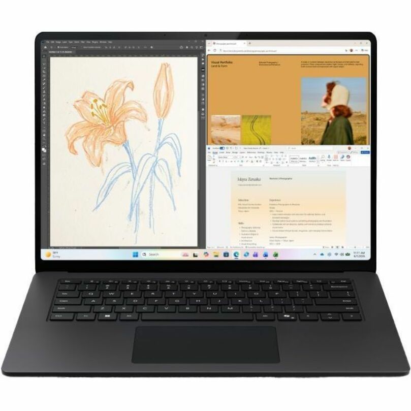 Front Image for Microsoft Surface Laptop 8 15" Touchscreen Copilot+ PC Notebook - 120 Hz - Qualcomm Snapdragon X2 Elite - 32 GB - 512 GB SSD - English Keyboard - Black