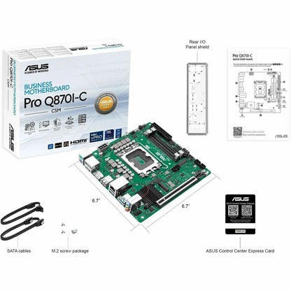 Alternate-Image5 Image for Asus Pro Q870I-C-CSM Desktop Motherboard - Intel Q870 Chipset - Socket LGA-1851 - Mini ITX