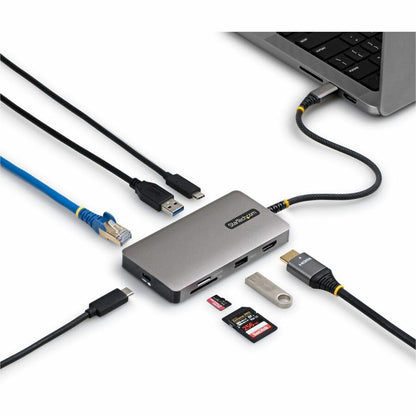 Alternate-Image3 Image for StarTech USB-C Multiport Adapter with 4K 60Hz HDMI, 140W Power Delivery, USB 10Gbps, GbE, SD / MicroSD Slots, Plug-and-Play