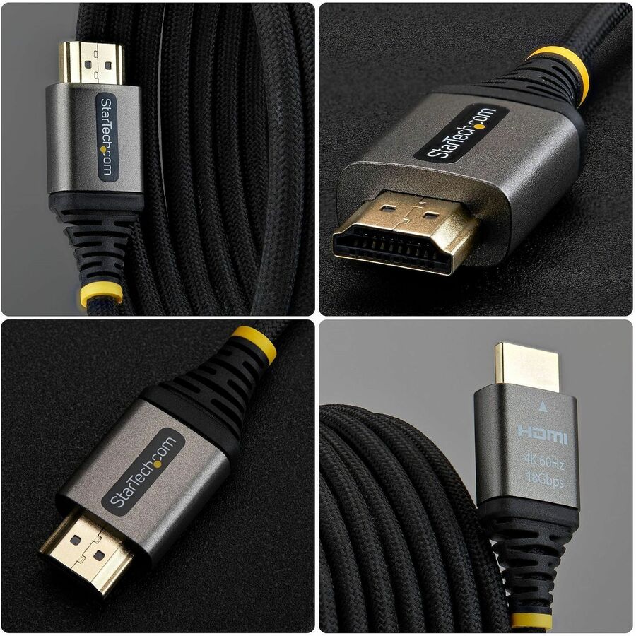 Alternate-Image2 Image for StarTech 6ft (1.8m) Premium Certified High Speed HDMI Cable, Ultra Flexible HDMI Cable, 4K60Hz/1440p144Hz, Braided HDMI 2.0 Cord