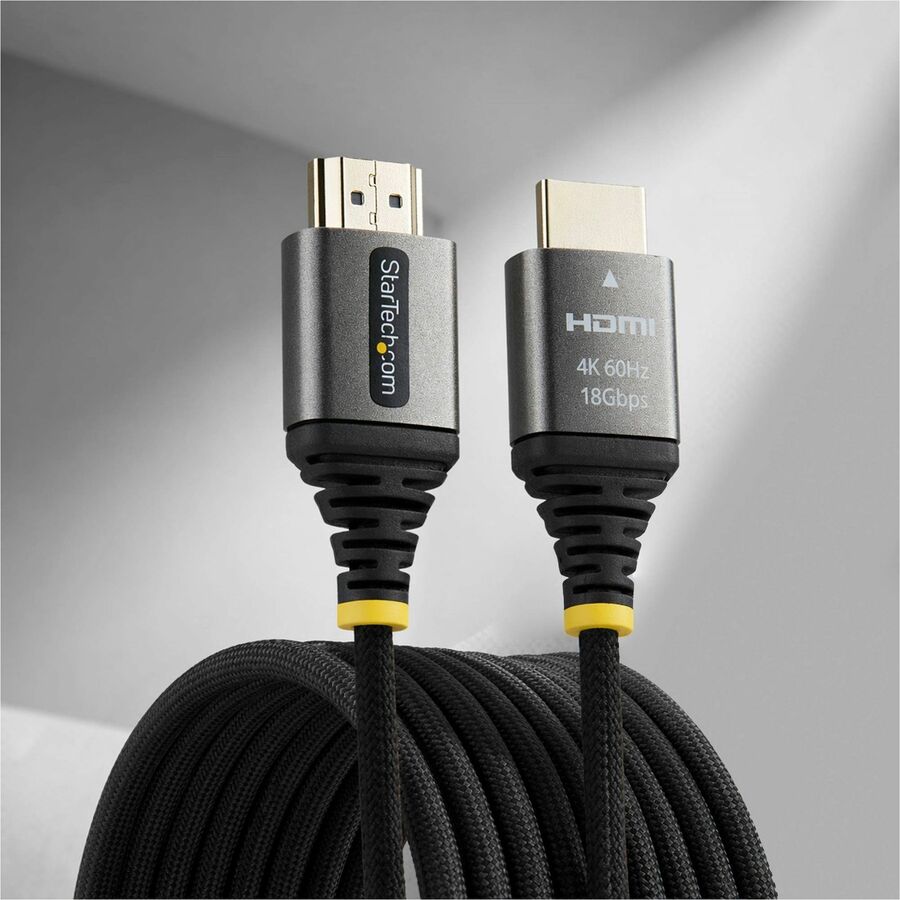 Alternate-Image3 Image for StarTech 10ft (3m) Premium Certified High Speed HDMI Cable, Ultra Flexible HDMI Cable, 4K60Hz/1440p144Hz, Braided HDMI 2.0 Cord