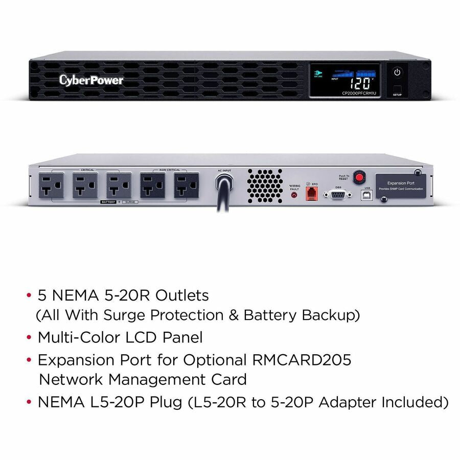 Alternate-Image1 Image for CyberPower CP2000PFCRM1U PFC Sinewave UPS Systems