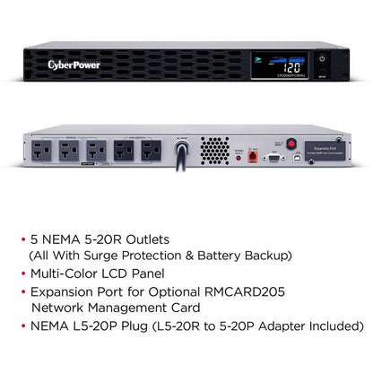Alternate-Image1 Image for CyberPower CP2000PFCRM1U PFC Sinewave UPS Systems